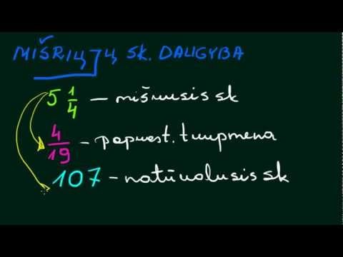 Mišriųjų ir natūraliųjų skaičių daugyba