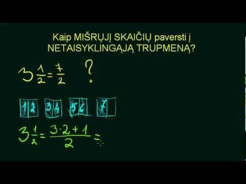 Mišriųjų skaičių pervedimas į netaisyklingąsias tupmenas