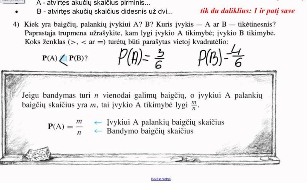 Skaičiuojame tikimybes