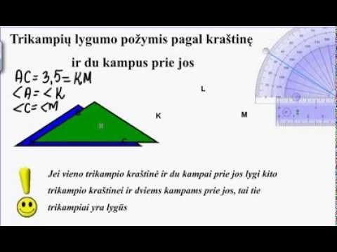 Trikampių lygumo požymis pagal kraštinę ir du kampus prie jos