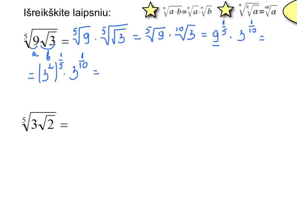 Laipsniai su trupmeniniais racionaliaisiais rodikliais ir šaknys
