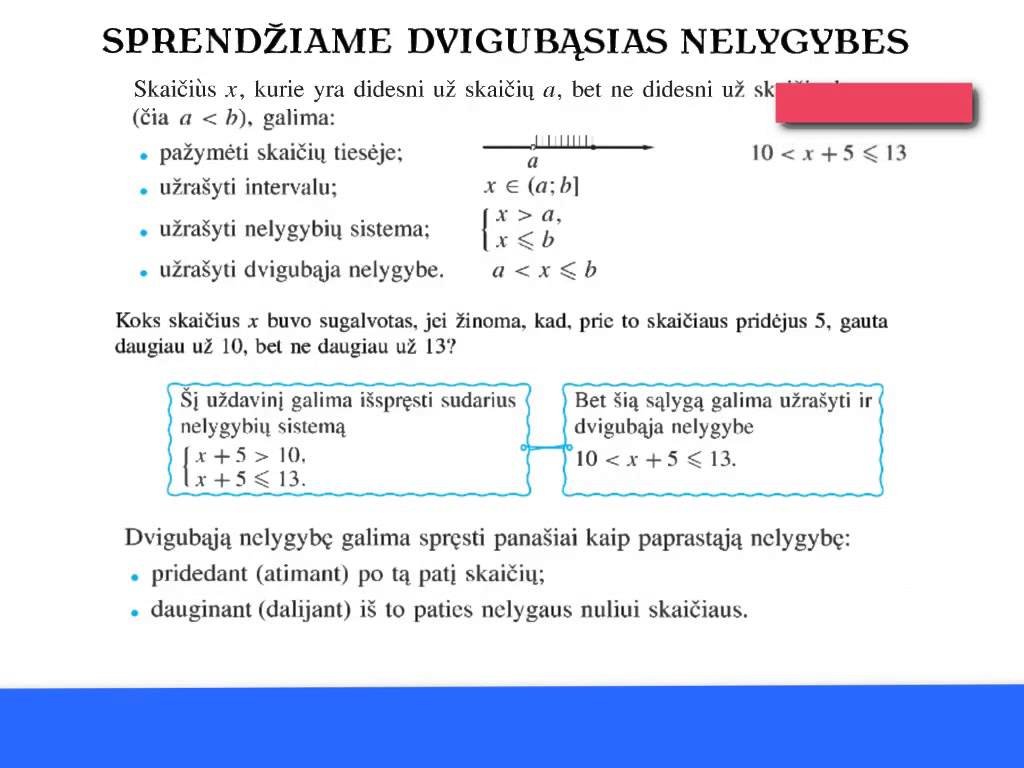 Dvigubos nelygybės. Teorija.