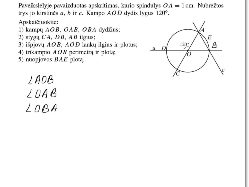 Apskritimas ir skritulys. Kirstinė ir nuopjova.