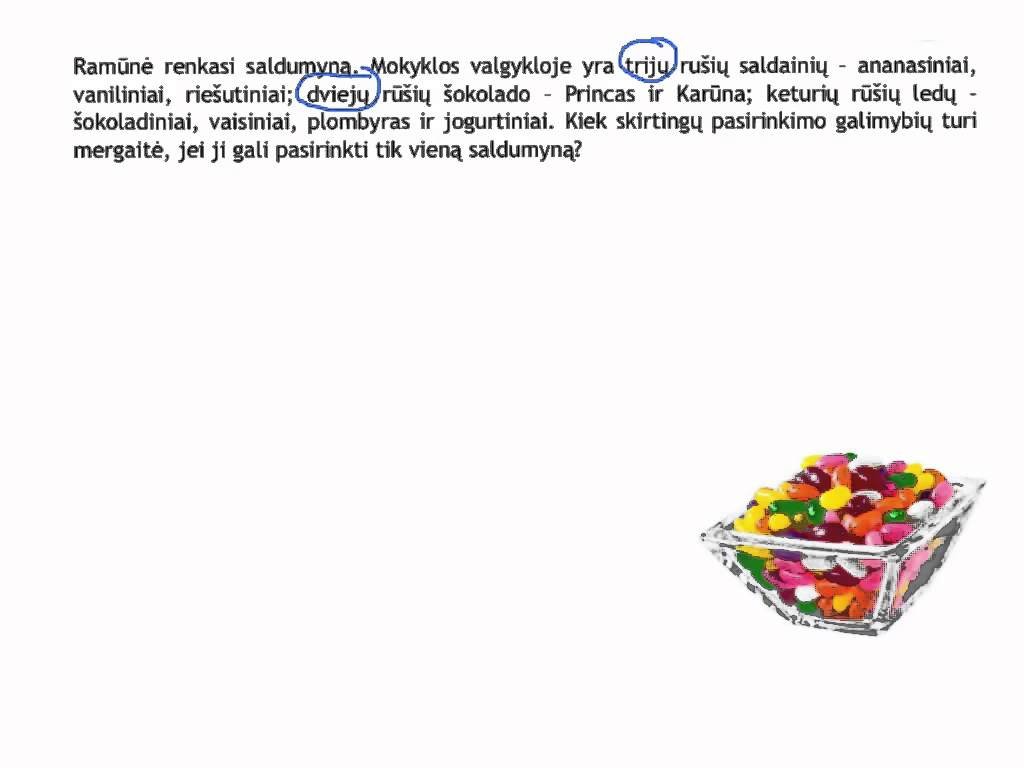 Kombinatorinė sudėties taisyklė. Pavyzdys.