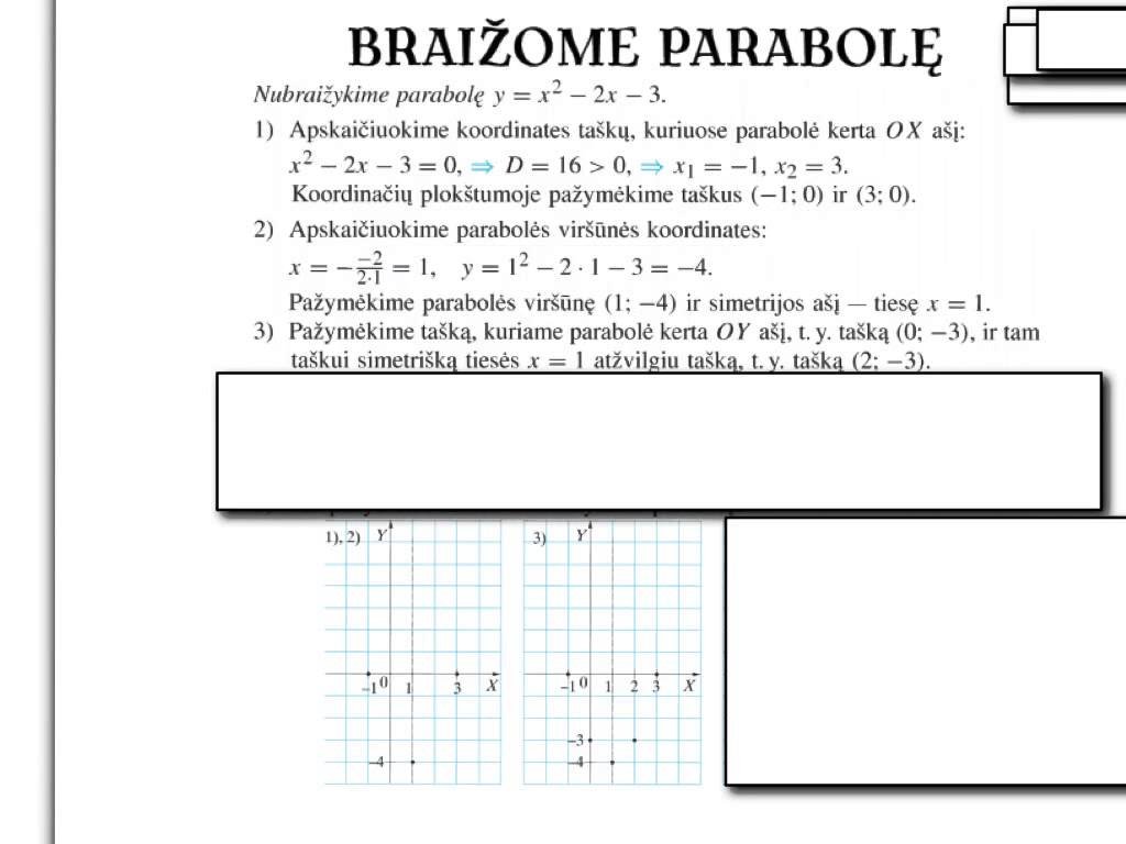 Braižome parabolę