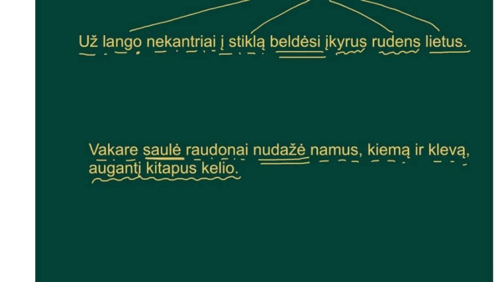 Sakinio dalys. Praktinė dalis.