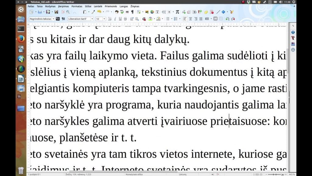 Tekstų rengyklė. 1 dalis. Teksto dydžiai ir spalvos