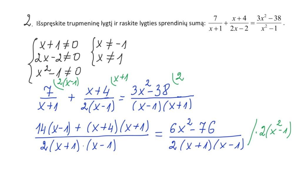 Sudėtingesnės trupmeninės racionaliosios lygtys
