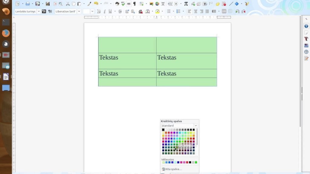 Kaip braižyti lentelę su tekstų rengykle LibreOffice Writer.