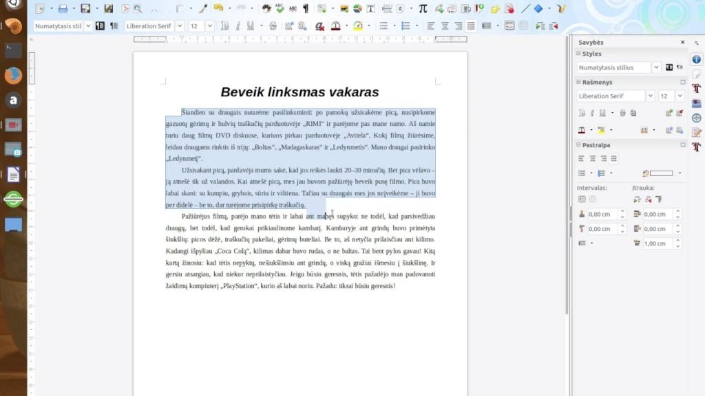 Tekstų rengyklė. Trys teksto įtraukos. 28 dalis.