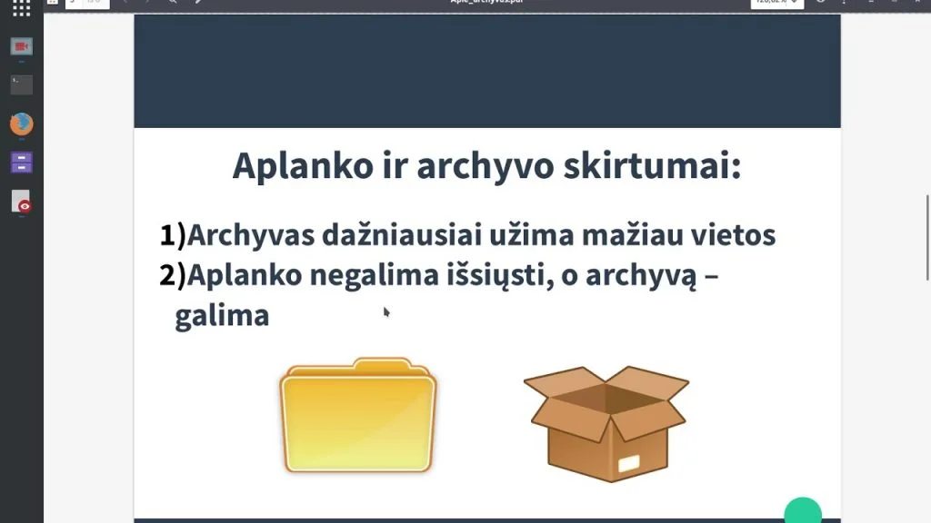 Kas yra archyvai? Kaip su jais dirbti? 7 klasei