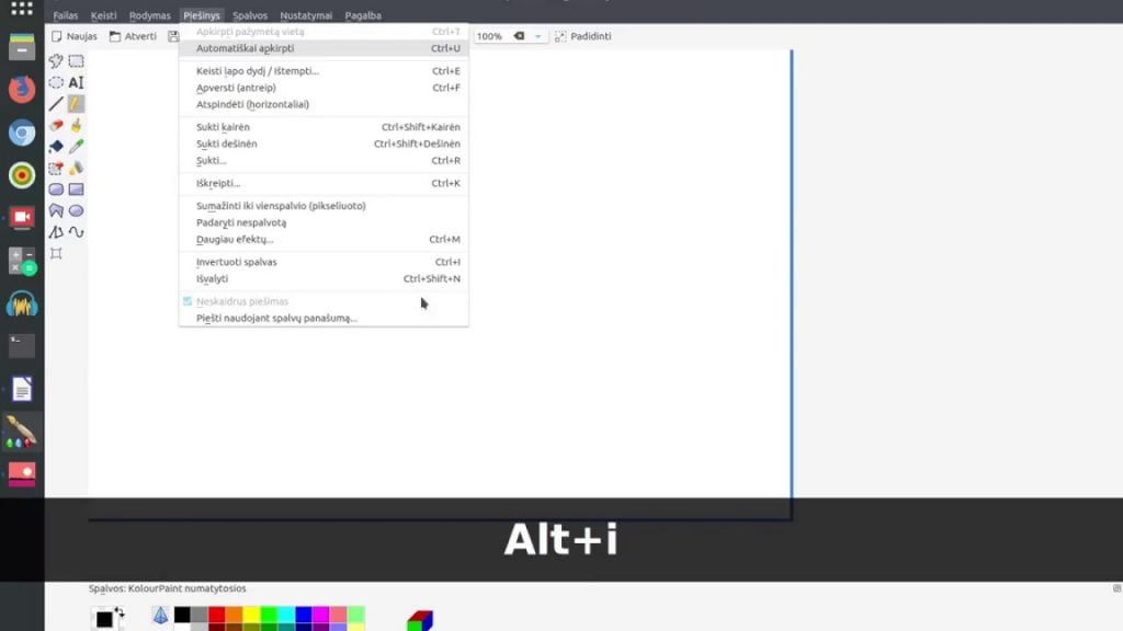 Klaviatūra – 13 dalis. Greitas programos meniu iškvietimas. 6 klasei