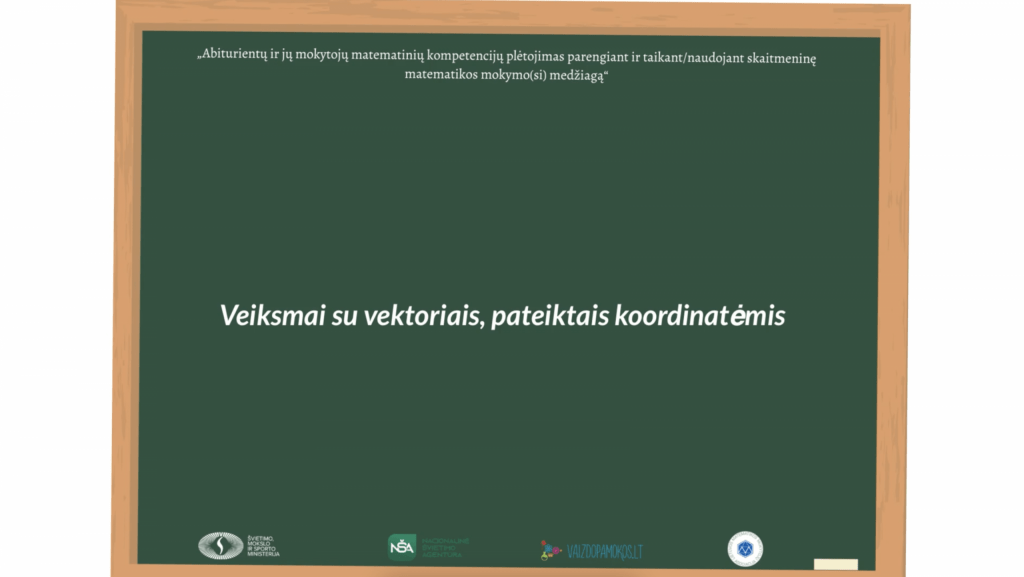 Veiksmai su vektoriais, pateiktais koordinatėmis