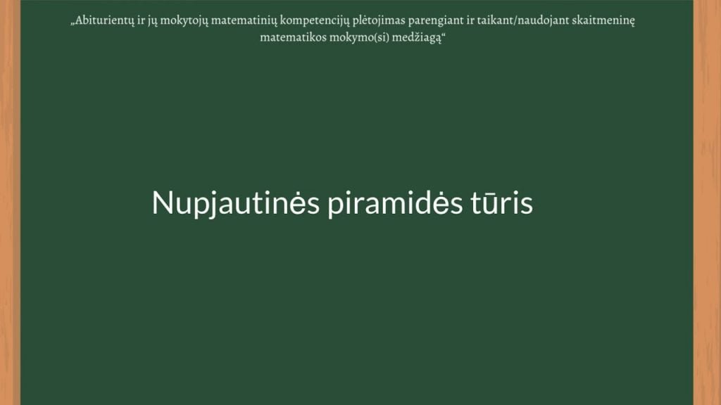 Nupjautinės piramidės tūris